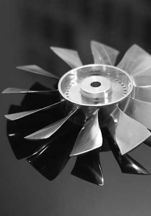 A precision machined part, similar to those made from high-strength alloy steel