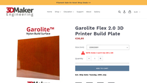 3DMaker Engineering - Garolite 3D Printer Build Plate
