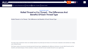 Accu Components - Rolled vs Cut Thread