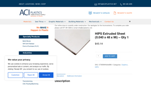 Aci Plastics - HIPS Extruded Sheet