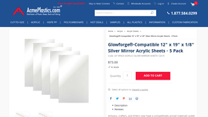 Acme Plastics - Glowforge®-Compatible Silver Mirror Acrylic Sheets