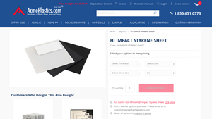 Acme Plastics - High Impact Styrene Sheets