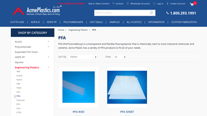 Acme Plastics - PFA Sheets and Rods
