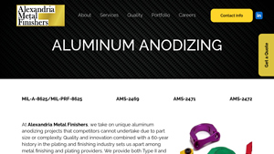 Alexandria Metal Finishers - Aluminum Anodizing Services