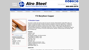 Alro - 172 Beryllium Copper