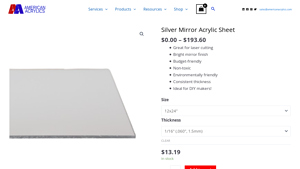 Americana Acrylics - Silver Mirror Acrylic Sheet