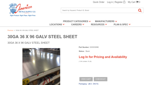 American Metals Supply - 30GA Galv Steel Sheet