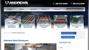 Andrews Fabrication - Custom Stainless Steel Enclosures