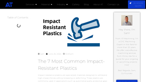 AT Machining - Impact-Resistant Plastics