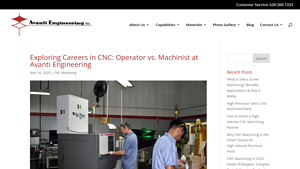 Avanti Engineering - CNC Machining Services