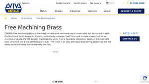 Aviva Metals - Free Machining Brass C36000