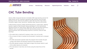 Axenics - CNC Tube Bending Services