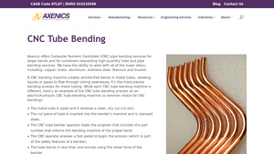 Axenics - CNC Tube Bending Services