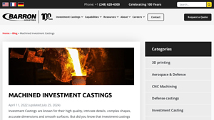 Barron Industries - Machined Investment Castings