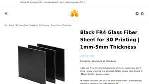 Bee Plastic - Black FR4 G10 Fiberglass Sheet for 3D Printing
