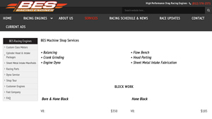 BES Racing - Engine Machine Shop Services