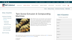 B&P Littleford - Twin Screw Extruder & Compounder