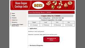 Brass-Copper-Castings - C36000 Free Cutting Brass