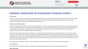 BSSA - Machining Austenitic Stainless Steels