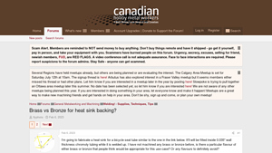 Canadian Hobby Metalworkers - Heat Sink Solutions