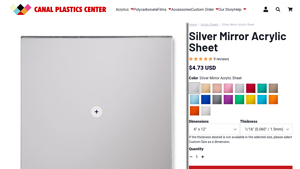 Canal Plastic - Silver Mirror Acrylic Sheet