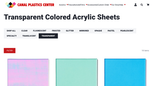 Canal Plastic - Transparent Colored Acrylic Plexiglass Sheets