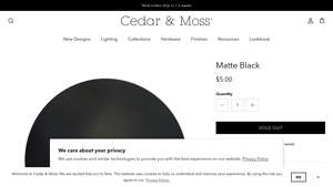 Cedar & Moss - Matte Black Powder Coat Finish Sample