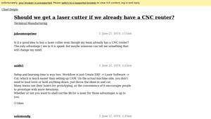 Chief Delphi - Laser Cutter vs. CNC Router