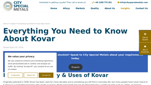 City Special Metals - Kovar Alloys