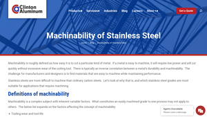 Clinton Aluminum - Key Stainless Steel Grades for Machining
