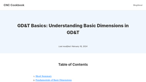 CNC Cookbook - Essential Guide to Basic Dimensions