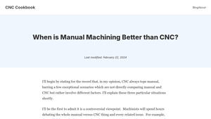 CNC Cookbook - Manual vs CNC Machining
