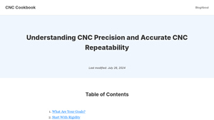 CNC Cookbook - Precision and Repeatability