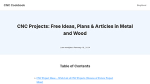 CNC Cookbook - Project Ideas & Plans