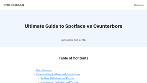CNC Cookbook - Spotfaces vs. Counterbores