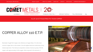 Comet Metals - Alloy 110 E.T.P (Electrolytic Tough Copper)