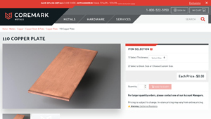 Coremark Metals - 110 Copper Plate