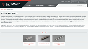 Coremark Metals - Stainless Steel Products