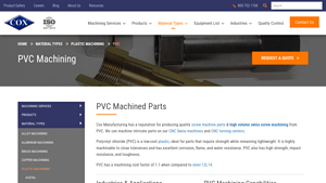 Cox Manufacturing - PVC Machined Parts