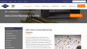Cox Manufacturing - Swiss Screw Machining