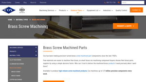 Cox Manufacturing - Precision Brass Machined Parts