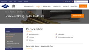 Cox Manufacturing - Retractable Spring Loaded Guide Pins