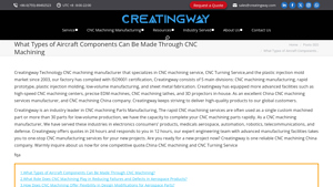 CreatingWay - Precision CNC Machining for Aircraft Components