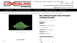 Crosslink - RAL 6001 Emerald Green Powder Coating