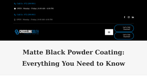 Crosslink South - Matte Black Powder Coating