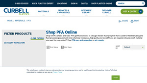 Curbell Plastics - PFA Sheets and Rods