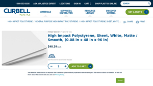 Curbell Plastics - High Impact Polystyrene Sheet