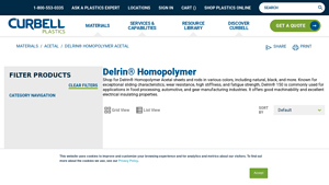 Curbell Plastics - Delrin® Acetal Homopolymer
