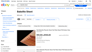 Bakelite - Sheets in Various Sizes and Colors