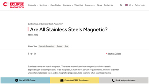 Eclipse Magnetics - Stainless Steel Magnetism Explained